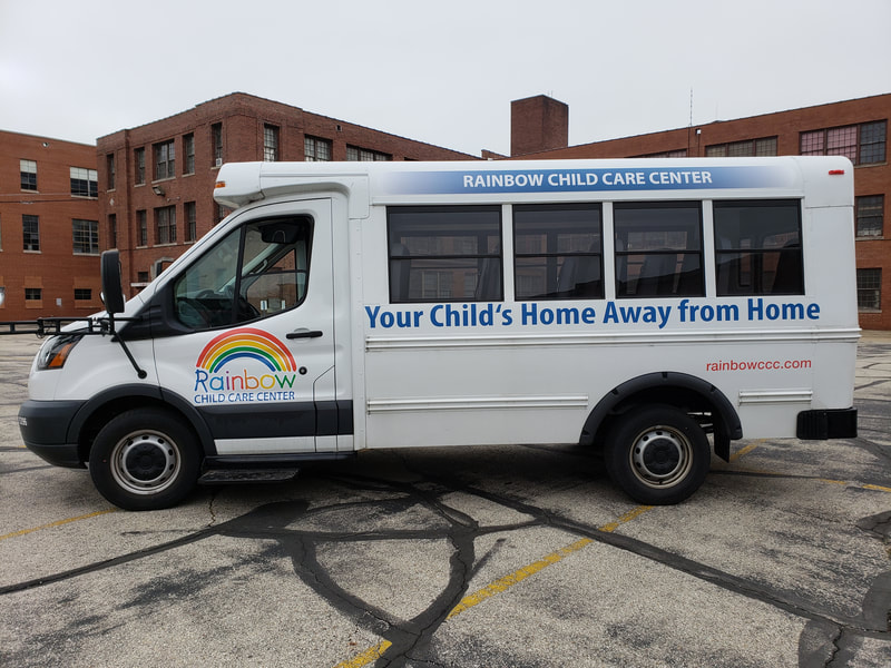 Rainbow Child Care Muskego Wisconsin Bus Fleet Vehicle Graphics Installation Decal
