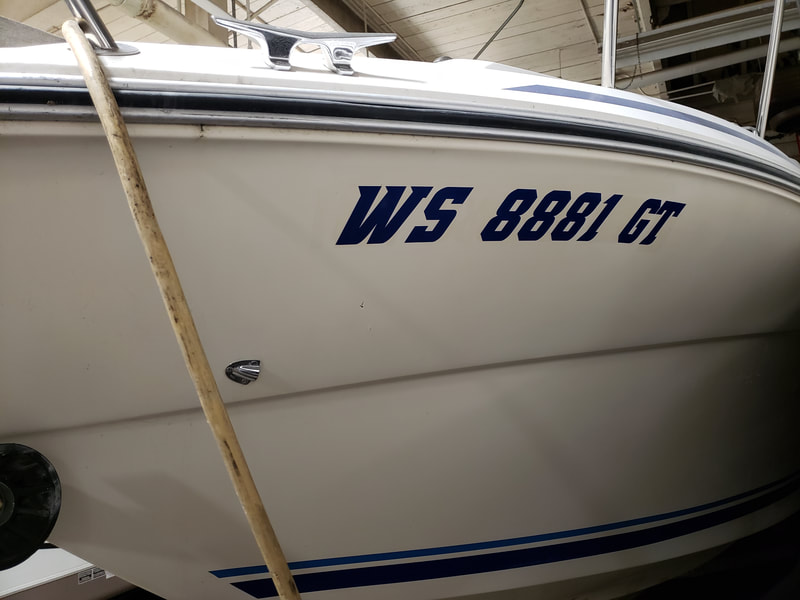 Boat Name Racine Marine Decal Graphic Registration Numbers