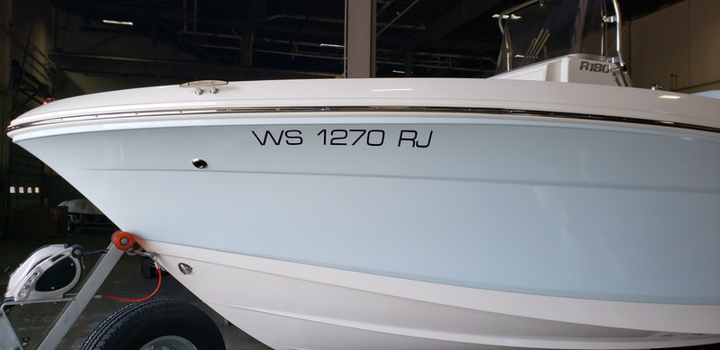 Boat Numbers Registration Decal Letters Robalo Racine Wisconsin Kenosha