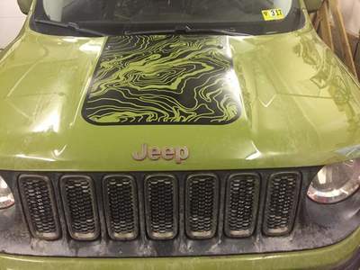 Topographic Jeep Renegade Hood Decal