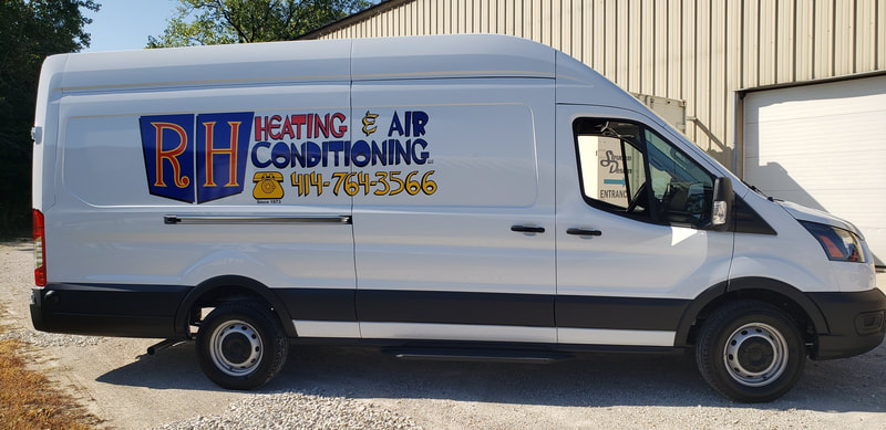 Heating and Cooling HVAC Van Vehicle Graphics Vinyl Decals Ford Transit Racine Kenosha Wisconsin (1)