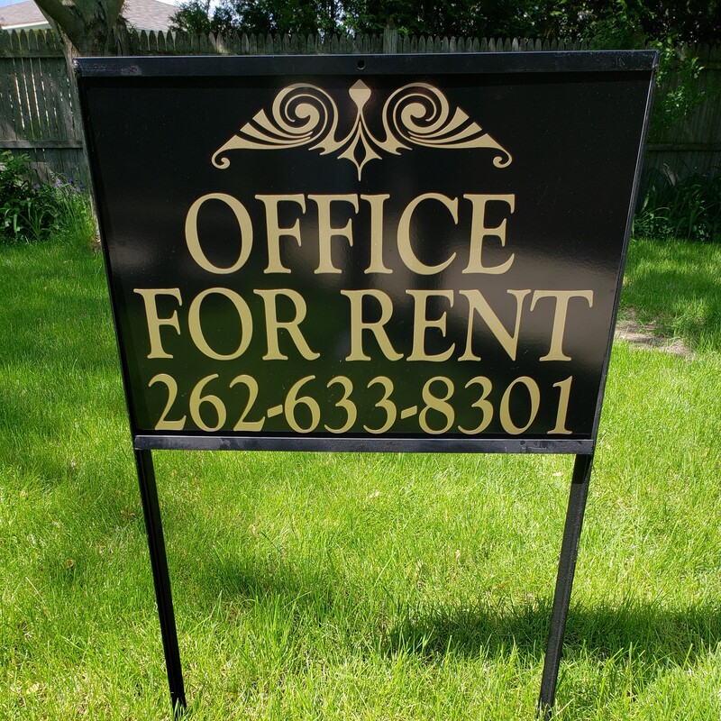 Metal Yard Sign Racine Wisconsin For Rent Office
