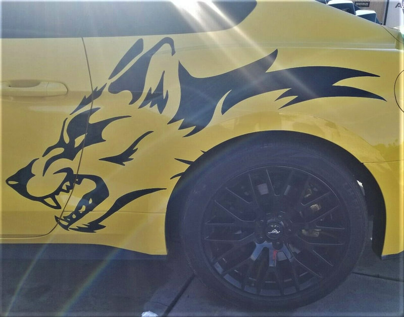 Coyote Wolf Ford Mustang Decal Side Graphic