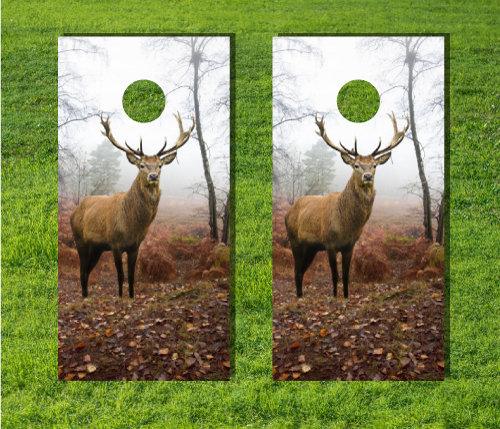 VINYL WRAPS Cornhole Boards DECALS Deer Wild White Bag Toss Game Stickers 226 