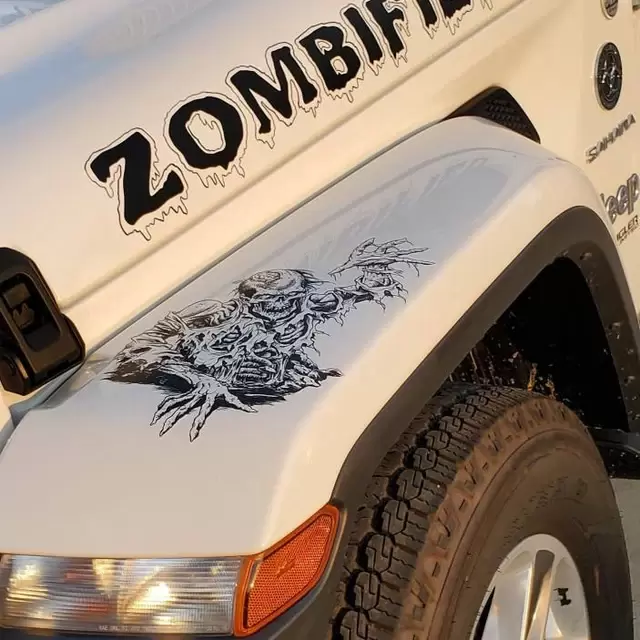 Skull Zombie Ghost Rider Decal Vinyl Graphic Hood Tailgate Door Window Racine Kenosha Wisconsin