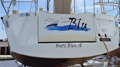 Transon Boat Decal Graphic Racine Riverside Vinyl Boat Name Sail Boat South Elgin, Illinois Hailing Port