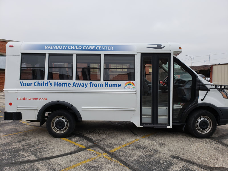 Rainbow Child Care Muskego Wisconsin Bus Fleet Vehicle Graphics Installation Decal