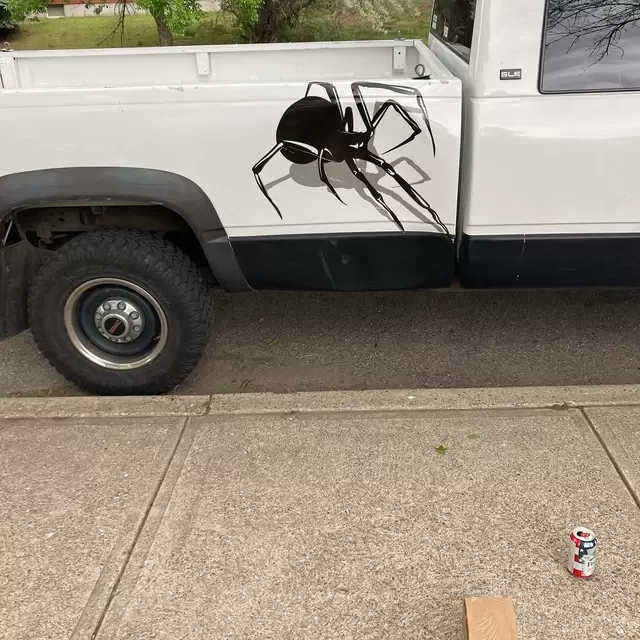 3D Spider Hood Decal Vinyl Vehicle Graphic Racine Kenosha Wisconsin Truck Side