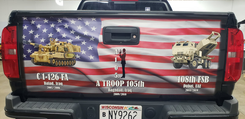 American Flag Tailgate Wrap Vehicle Graphic Kenosha Wisconsin Decal Installation Racine