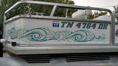 Pontoon Boat Graphic Vinyl Decal Side Racine Wisconsin Boat Numbers