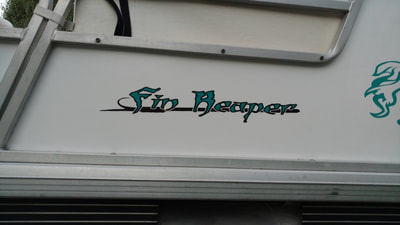 Transon Boat Decal Graphic Racine Riverside Vinyl Boat Name Sail Boat South Elgin, Illinois Hailing Port