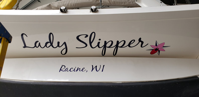Boat Graphic Name Lettering Camo Transom Sail Boat Racine Kenosha Wisconsin