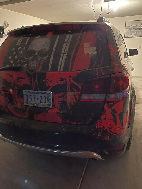 Bright Red Skulls Vehicle Graphic Wrap SUV Tailgate Hood Rocker Racine Kenosha Wisconsin (4)
