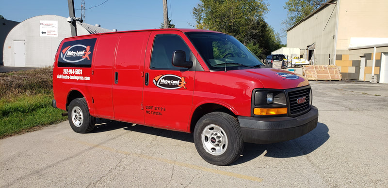 Commercial Business Vehicle Graphic Wrap Set Delivery Racine Kenosha Wisconsin Metro-Land