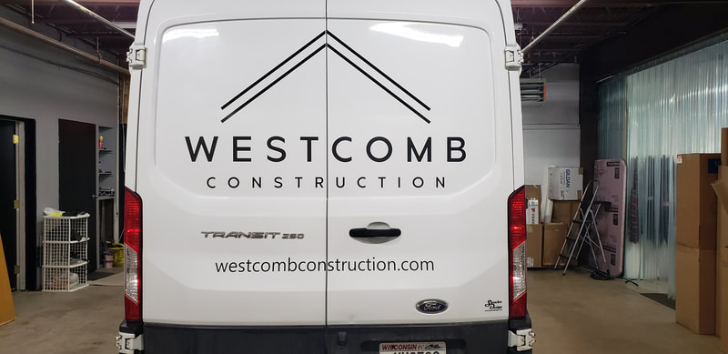 Commerical Van Vehicle Graphic Decal Sticker Racine Kenosha Wisconsin Business Lettering