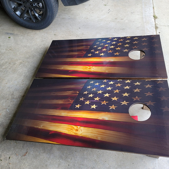 Punisher American Flag Distressed Cornhole Hole Board Vinyl Decal Wrap  Racine Wisconsin