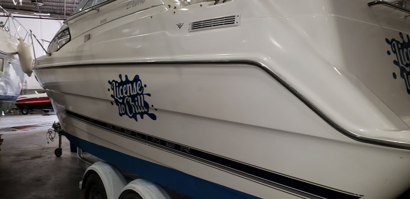 Custom Boat Name Sailboat Transom Sides Cruiser Vinyl Decal Graphic Racine Kenosha Wisconsin (15)
