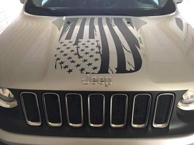American Flag Jeep Renegade Hood Decal