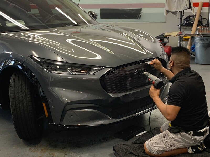 Ford Mustang Mach-E Grille Wrap Cast Material Vehicle Graphic Wrap Racine Kenosha Wisconsin