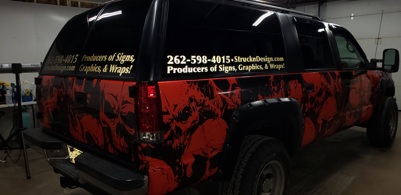 Ghost Graphics Windshield Banner Reflective Black Commercial Personal Vehicle Wrap Window Racine Kenosha Wisconsin (1)