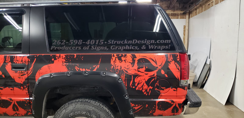 Ghost Graphics Windshield Banner Reflective Black Commercial Personal Vehicle Wrap Window Racine Kenosha Wisconsin (1)