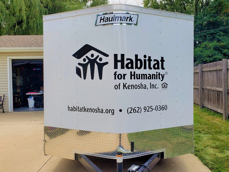 Trailer Graphic Decal Wrap Kenosha Habitat for Humanity Installation Application