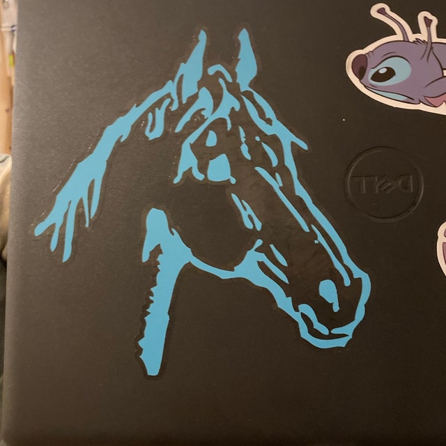 Horse Head Steed Face USA Car Computer Laptop Vinyl Decal Sticker USA Skin Wrap Custom Fit Vehicle