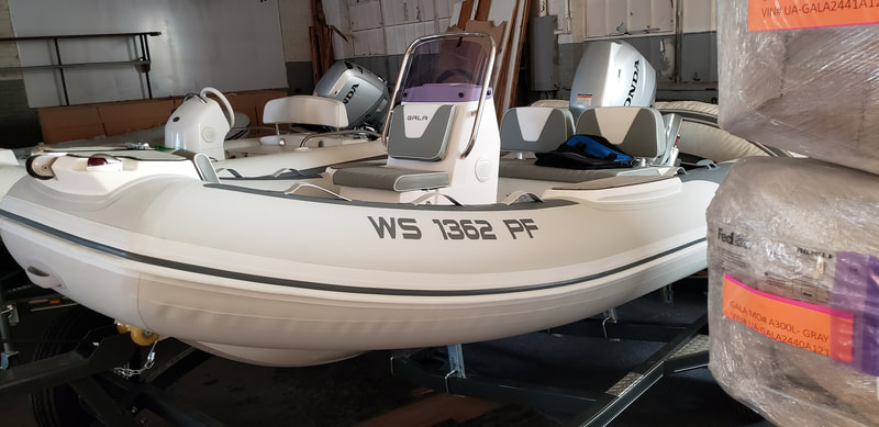 Hypalon PVC Inflatable Boat Lettering Paint Stencil DNR Regulations Walker Bay Gala Achilles Racine Kenosha Wisconsin Grey Black Blue Numbers