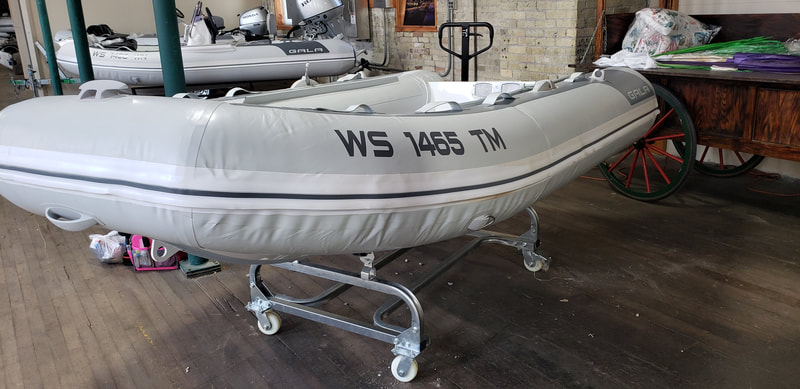 Hypalon PVC Inflatable Boat Lettering Paint Stencil DNR Regulations Walker Bay Gala Achilles Racine Kenosha Wisconsin Grey Text (1)