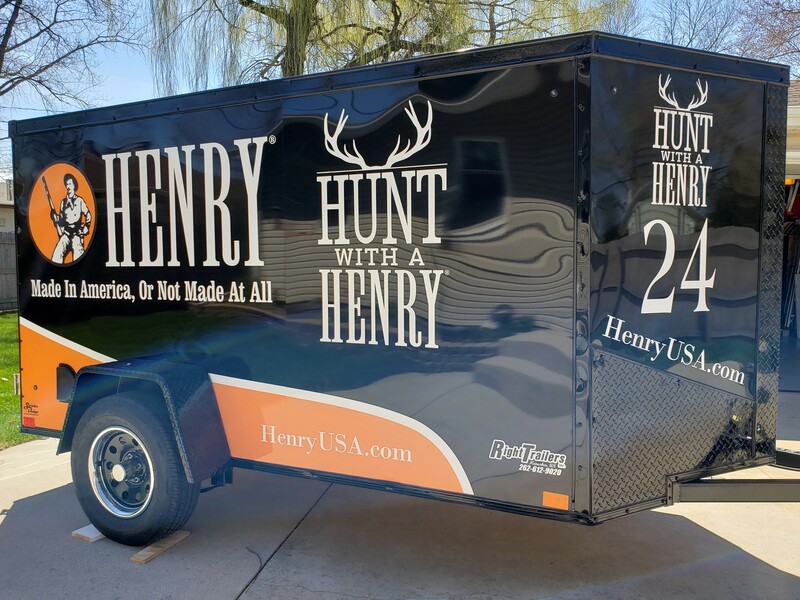 Trailer Graphic Decal Mt Pleasant Franksville Wisconsin Hunt with a Henry