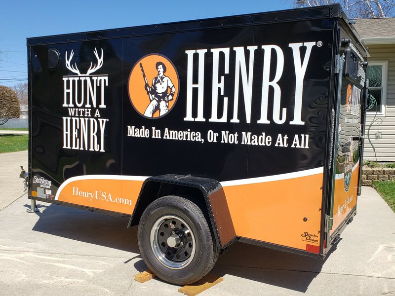 Trailer Graphic Decal Mt Pleasant Franksville Wisconsin Hunt with a Henry