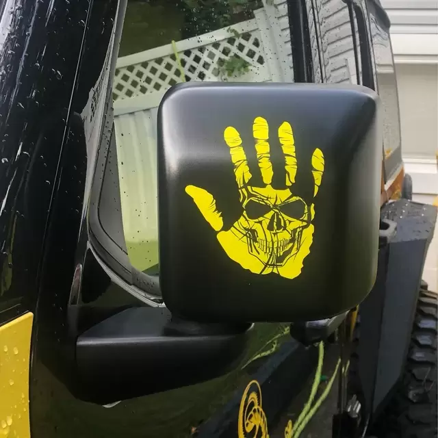 Jeep Wave Skull Hand Wave Vinyl Vehicle Decal Graphic Racine Kenosha Wisconsin
