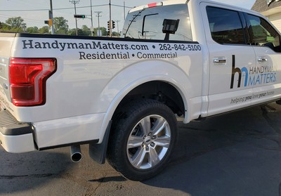 Ford pick up pickup truck Handyman Matters Commercial Decal Graphic Kenosha Southeastern Wisconsin