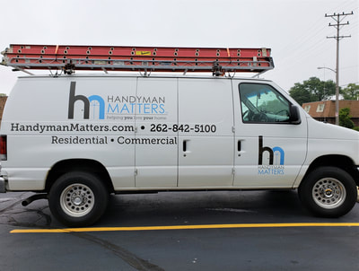 Ford e350 Handyman Matters Commercial Van Decal Graphic Kenosha Southeastern Wisconsin