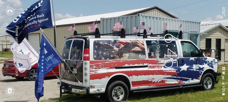 Patriotic Distressed American Flag Tribal Side Vinyl Decal Graphic Wrap Pickup truck Racine Kenosha Wisconsin