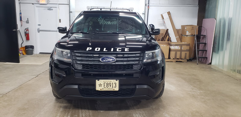 Caledonia Police Vehicle Graphics Decals Law Enforcement Wrap Racine Wisconsin Chevron Kenosha