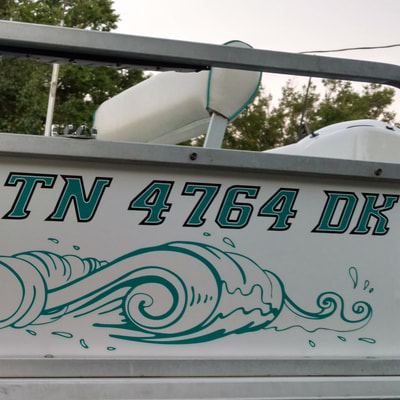 Pontoon Boat Graphic Vinyl Decal Side Racine Wisconsin Boat Numbers