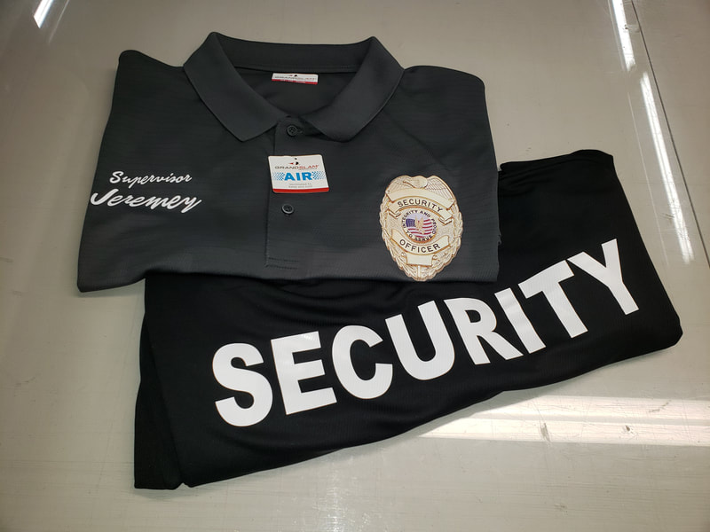 Screen Printed Shirt Racine Wisconsin Security Badge
