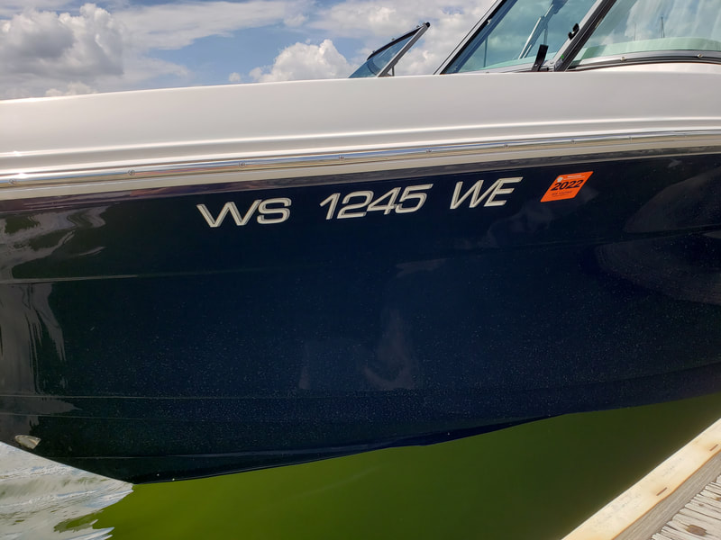 Boat Decal Graphics Racine Wisconsin Numbers
