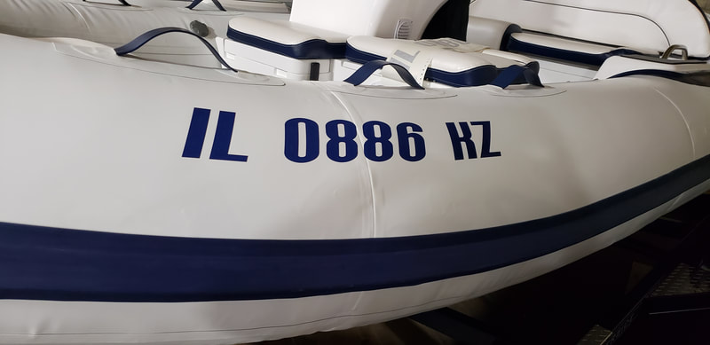 Walker Bay Blue Boat Matching Numbers Custom Vinyl Decal Racine Wisconsin
