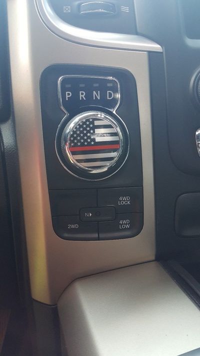 Dodge Ram Rebel American Flag Fire Fighter Red Decal Shift Knob