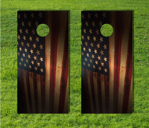 Distressed Grunge American Flag Cornhole Wrap Bag Toss Skin Decal Sticker Wraps 