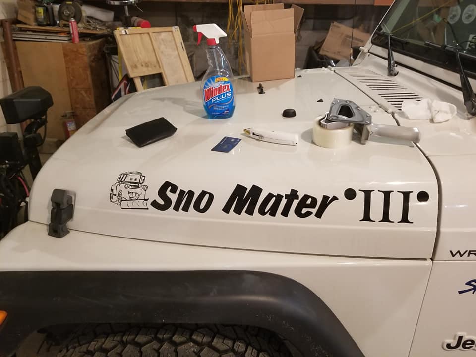 Sno Mater Jeep Wrangler Text Commercial Decal Graphic Lettering