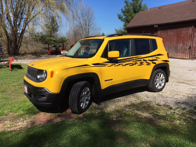 Jeep Renegade Side Decal Graphic Pinstripe Checkered Race