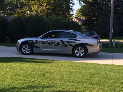 Checkered Race Graphic Decal Dodge Charger Wisconsin