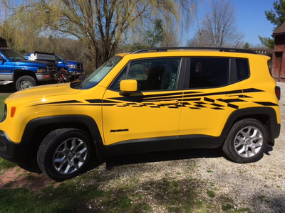Jeep Renegade Side Decal Graphic Pinstripe Checkered Race
