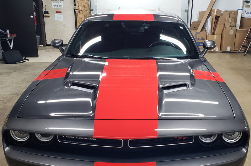 Vehicle Stripes Installation Racine Wisconsin Dodge Challenger Vinyl Wrap (3)