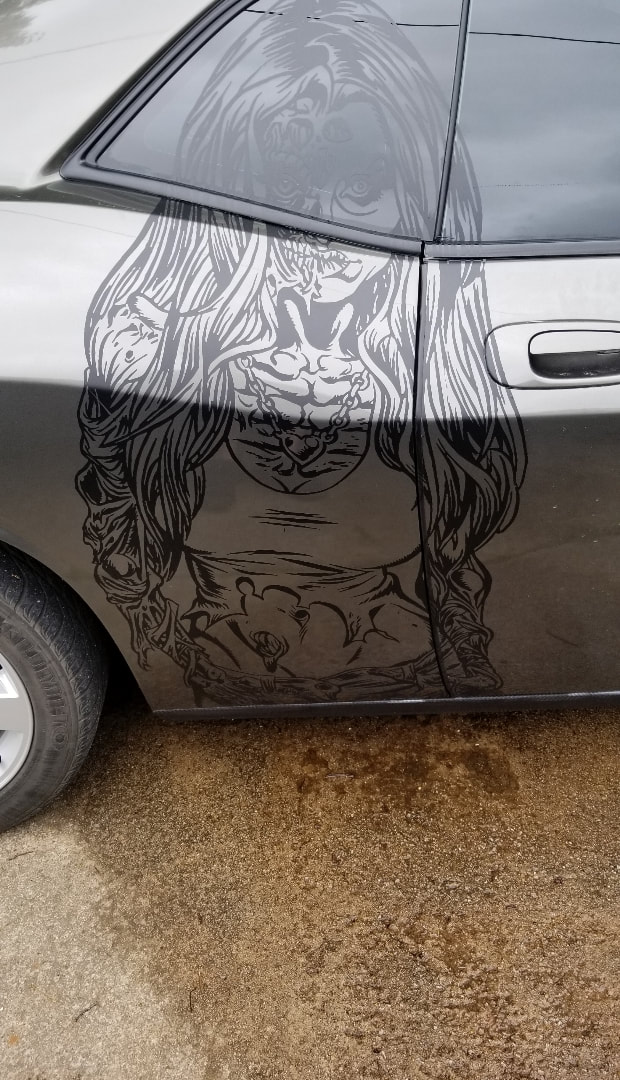 Zombie Sexy Chick Car Dodge Challenger Decal Vehicle Graphic Racine Kenosha Wisconsin